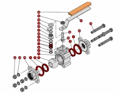 進(jìn)口三片式內(nèi)螺紋球閥組裝圖