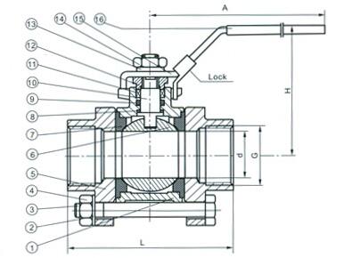 進(jìn)口三片式內(nèi)螺紋球閥結(jié)構(gòu)圖