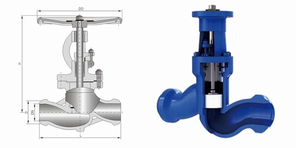 進口焊接截止閥結構圖