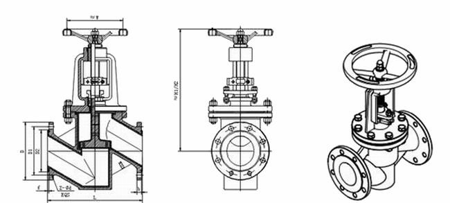進口襯氟截止閥外形尺寸
