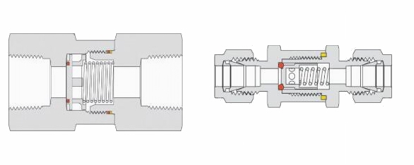 進口卡套式單向閥結構圖